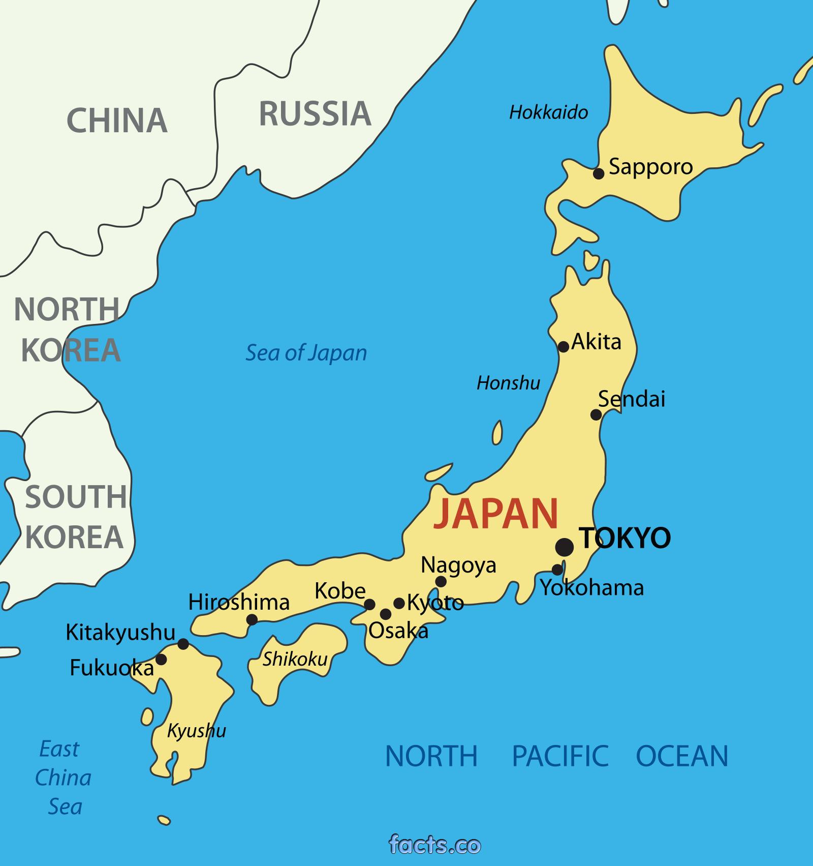 日本地図 主要都市