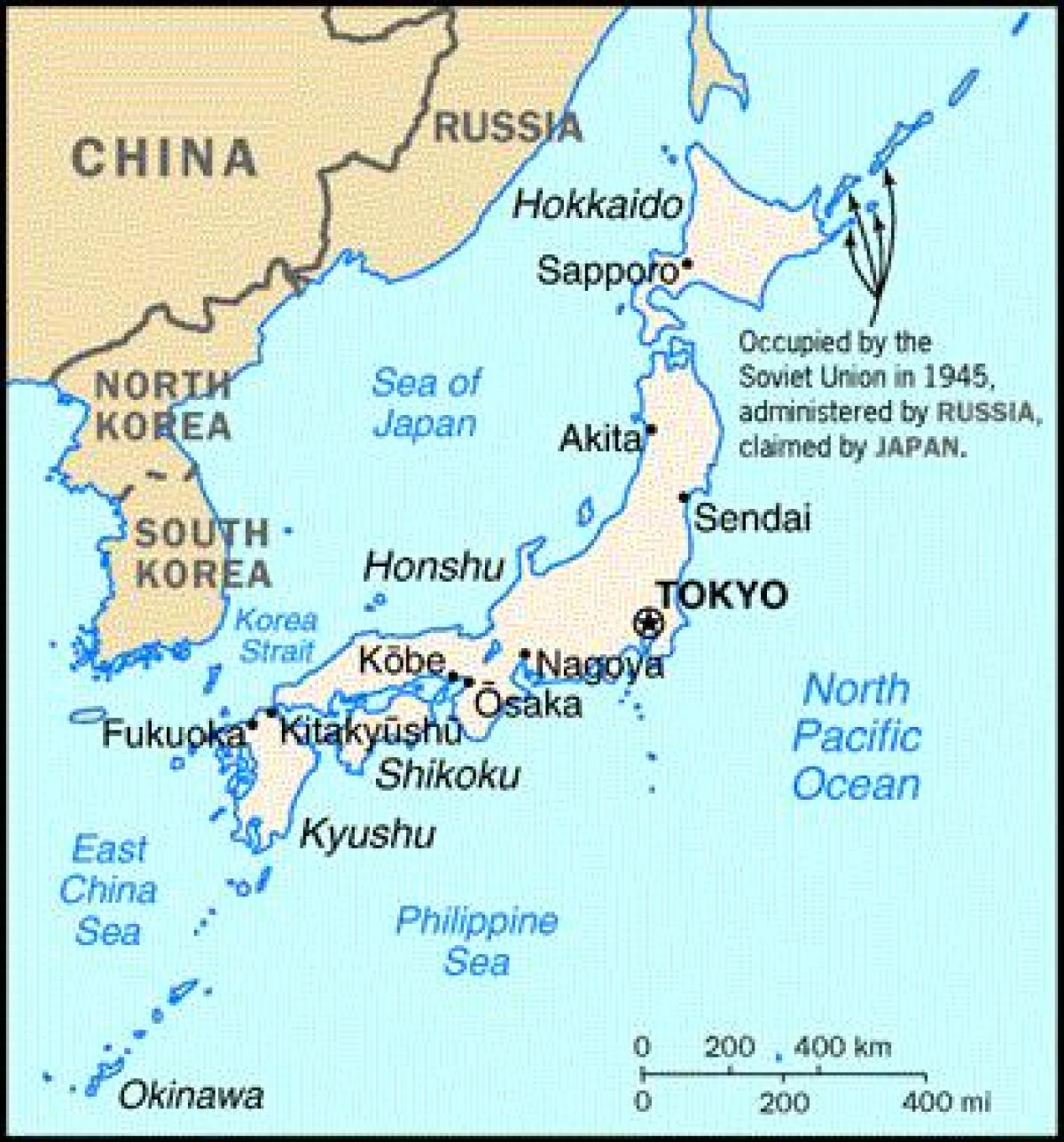 日本地図や周辺国で日本及びその近隣周辺国での地図東アジア アジア