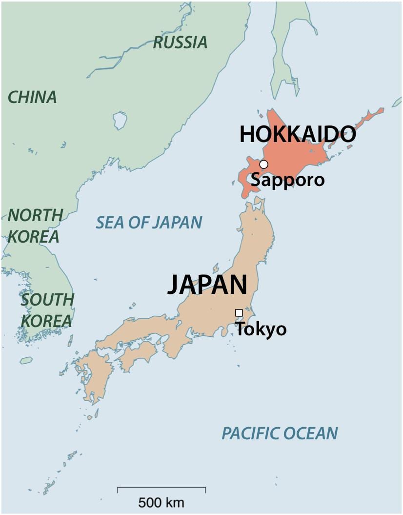 地図の北日本