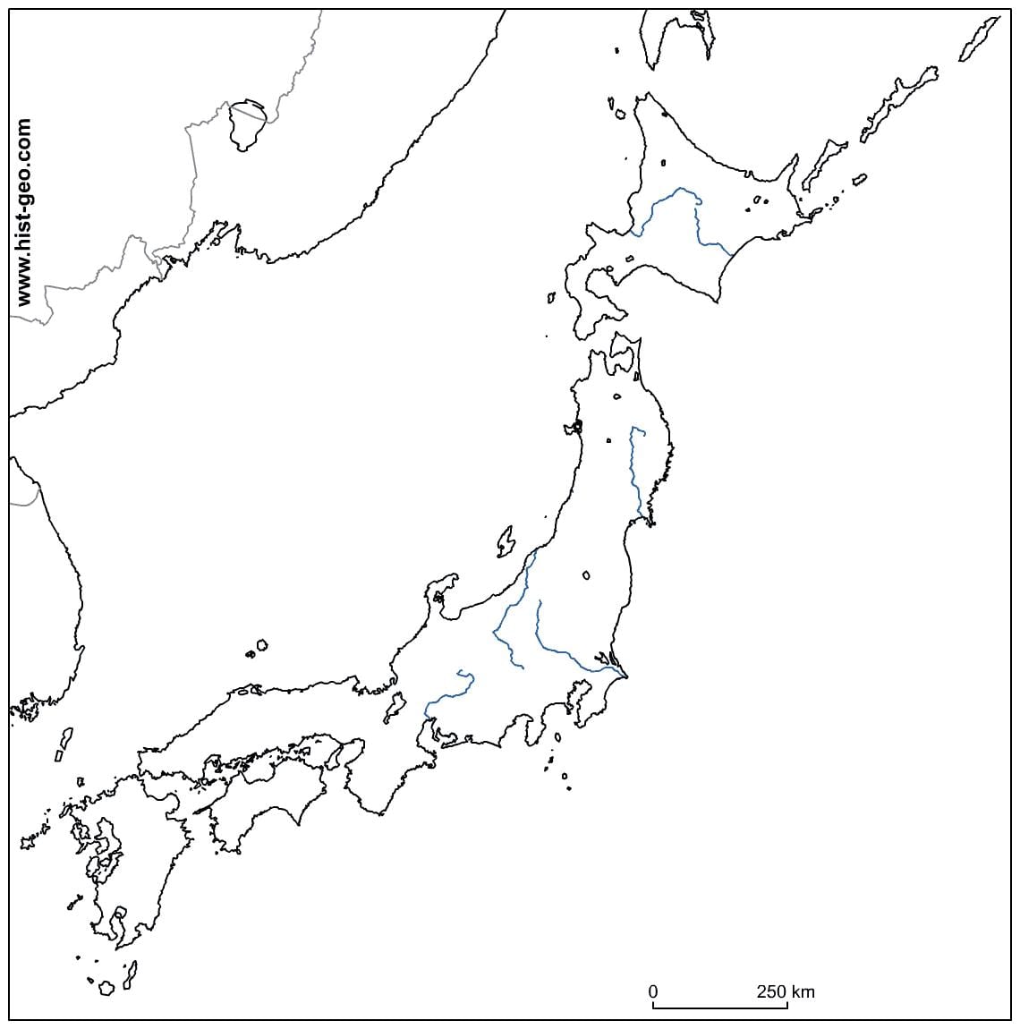 日本の河川の地図