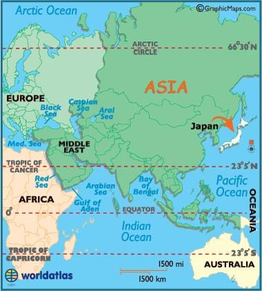 地図の世界、日本
