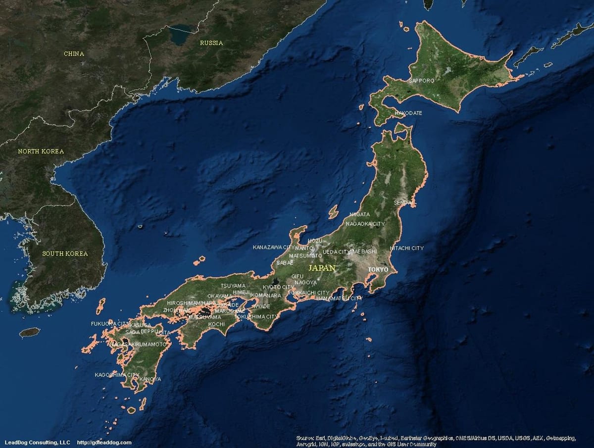 衛星の日本図