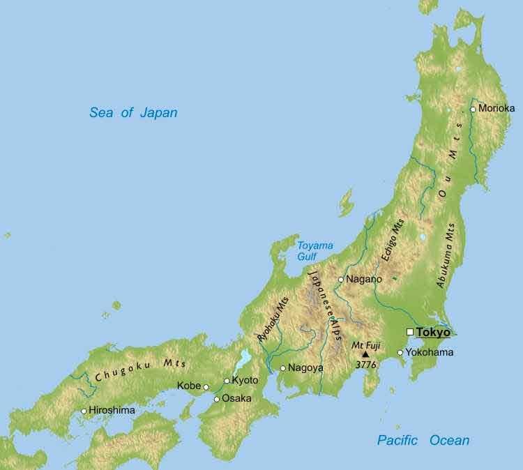 地図の山は日本