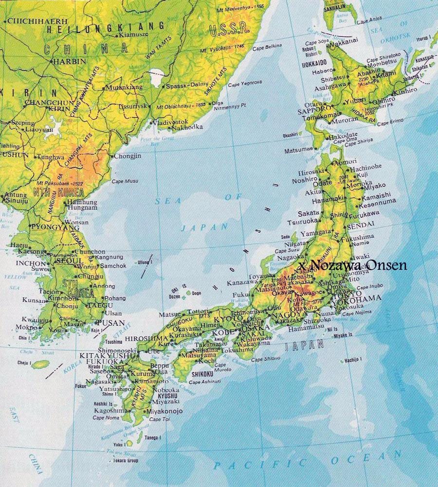 標高の日本図