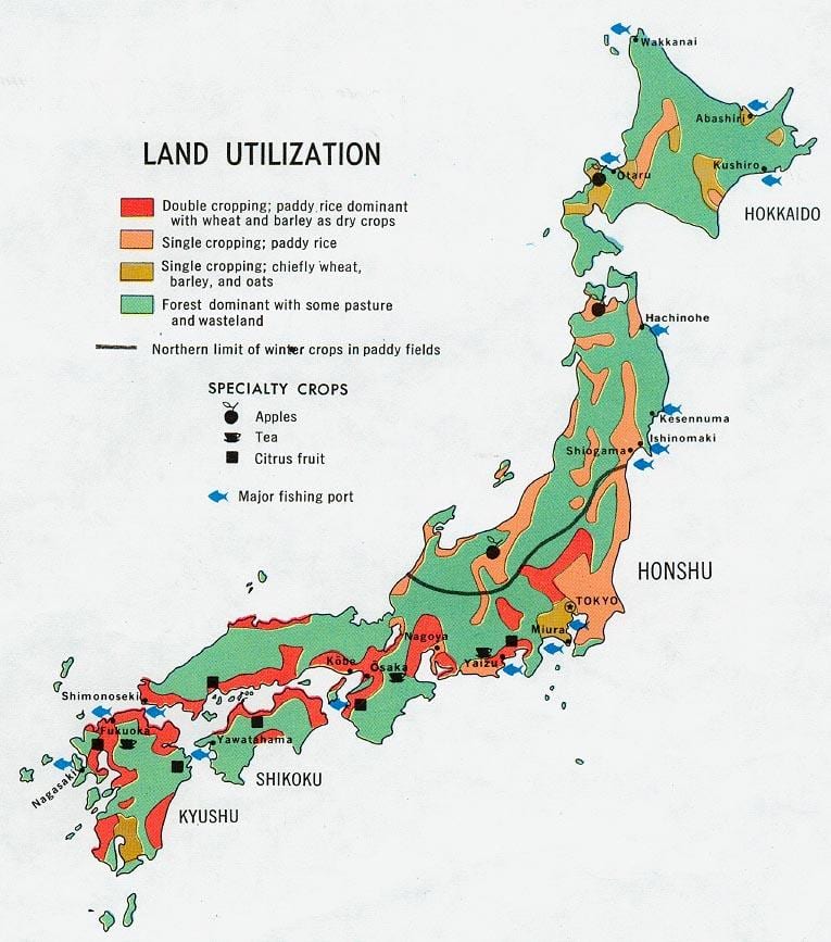 地図日本の農業