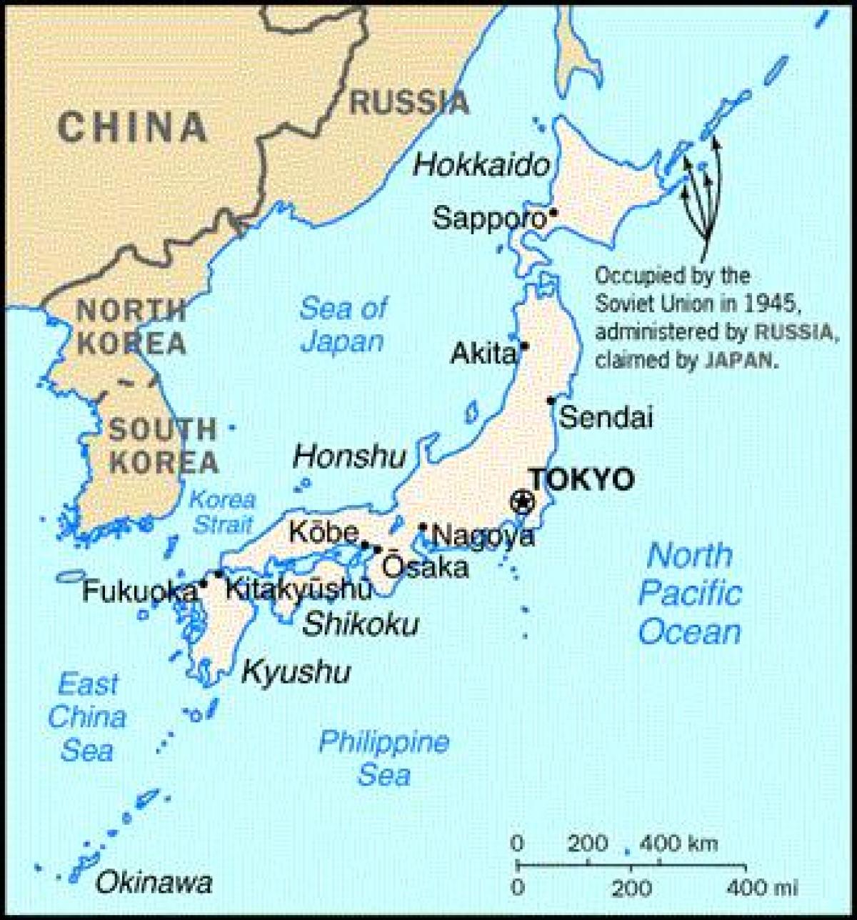 日本及びその近隣周辺国での地図