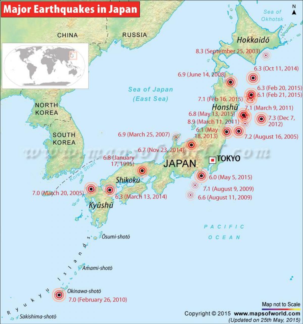 地震地図が日本