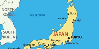 日本地図と主要都市