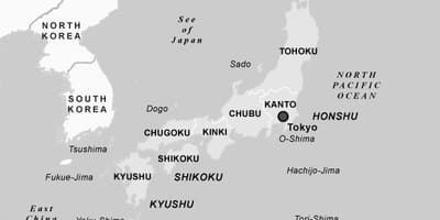 白と黒の日本図