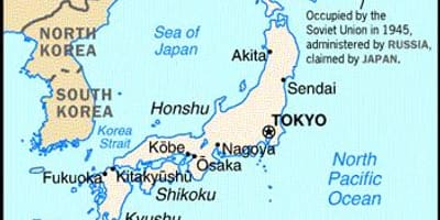 日本及びその近隣周辺国での地図