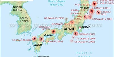 地震地図が日本